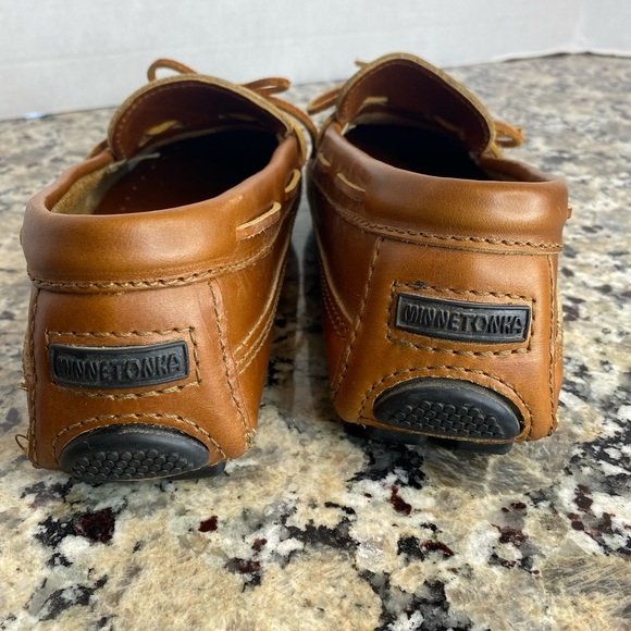 Minnetonka Men's Essential Driver  Moccasin Chestnut 7 - Picture 8 of 10